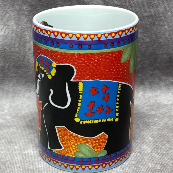 Jharna-Kala Ceramic Mug With Elephant Design By Sri Chinmoy 12oz - Picture 4 of 10